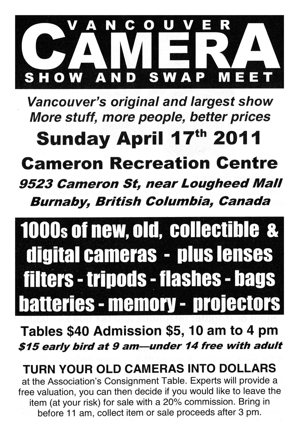Vancouver Camera Show & Swap 2011
