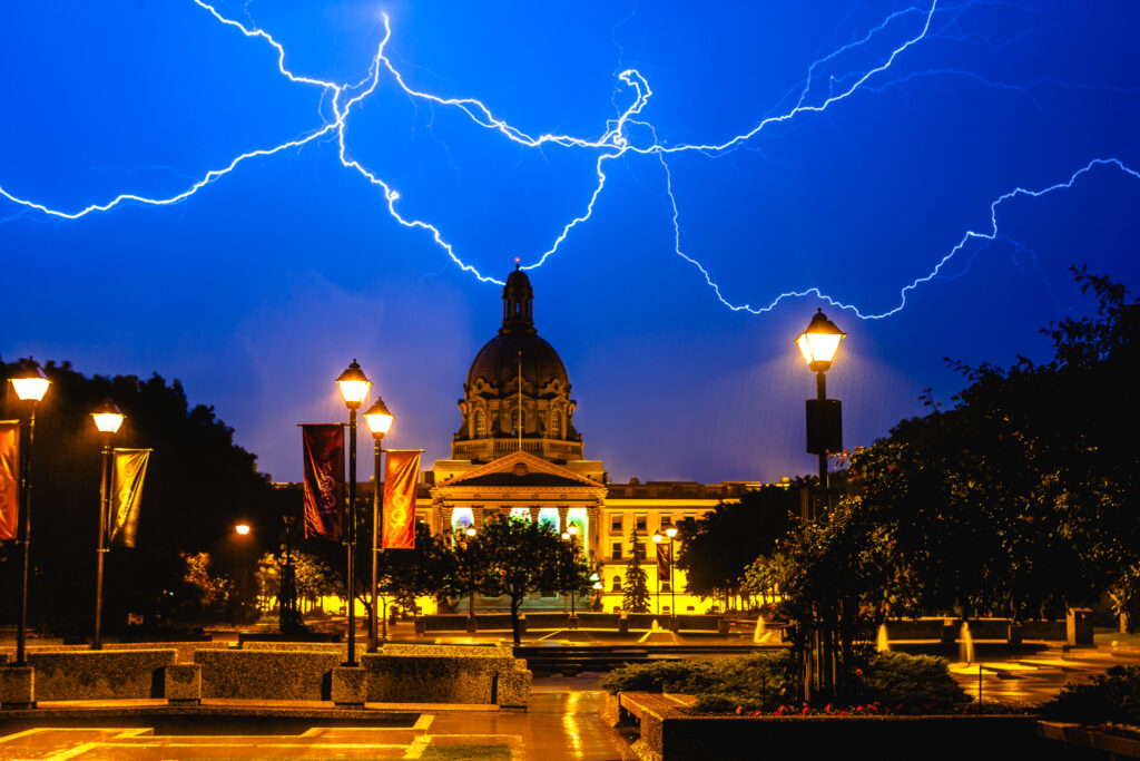 Lighting Storm over the Alberta Legislature Building