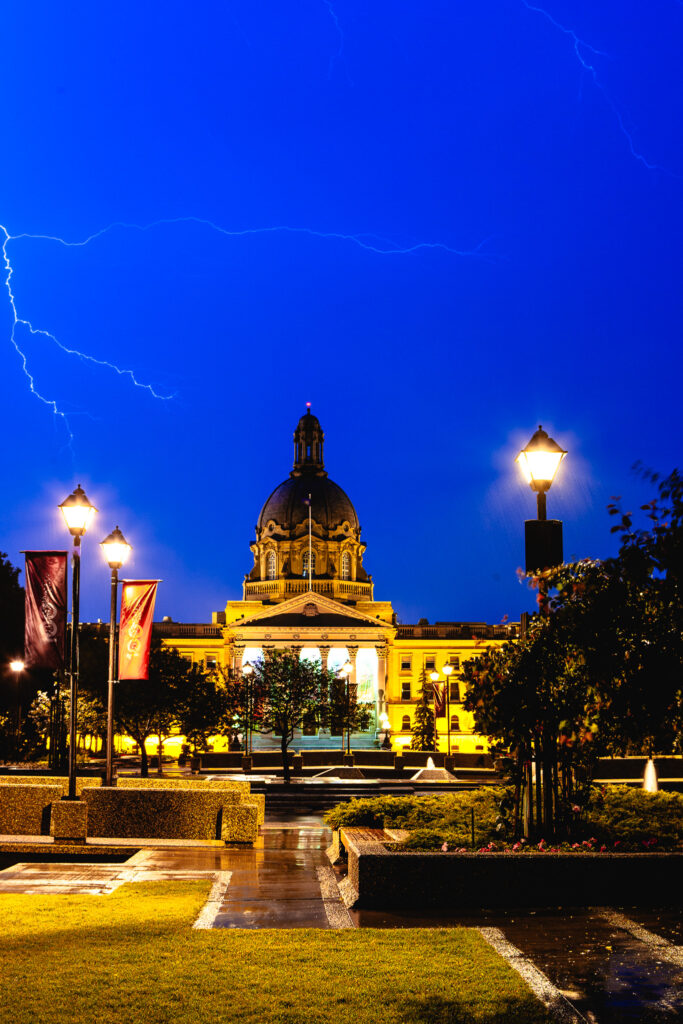 Lighting Storm over the Alberta Legislature Building