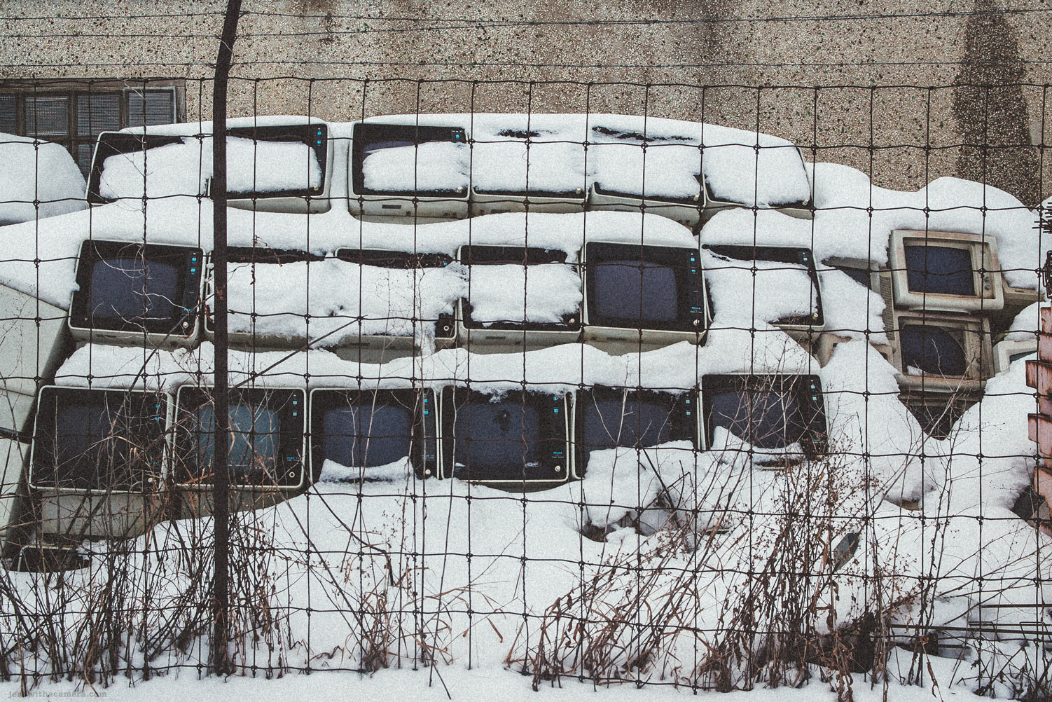 discarded computer monitors