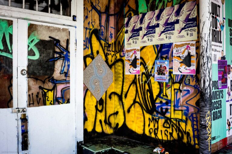 Closed up shops on Commercial Drive.